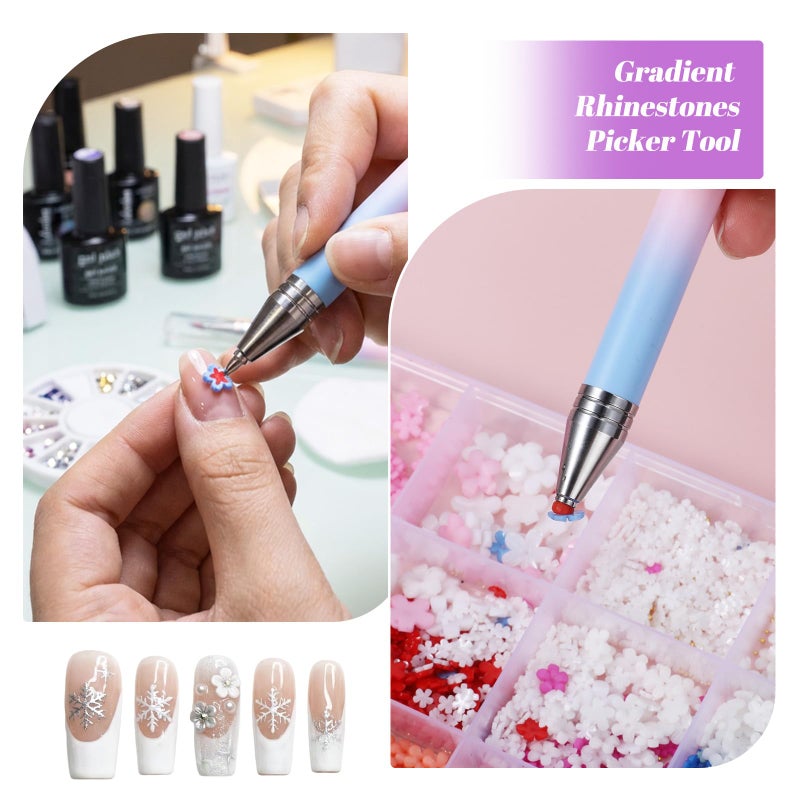 DOPENSPI 1PCS Rhinestone Picker Tool, Refillable Wax Pen with 6PCS Wax Refills Diamonds Art Pens Rhinestone Pickup Tool Nail Diamond Arts Painting Dotting Pen for Nail and Diamond Art Paint - Image 3